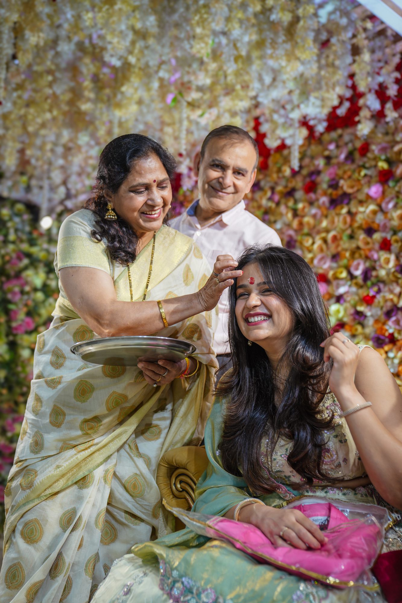 A blessing during a family wedding celebration